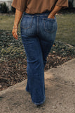 High Waist Distressed Plus Size Jeans