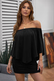 Plus Size Multiple Dressing Layered Dark Blue Mini Poncho Dress