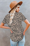 Camouflage Print V Neck Tee with Pocket