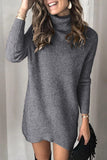 Turtleneck Long Sleeve Knitted Sweater Dress