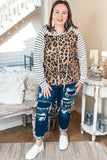 Striped Patchwork Pullover Hoodie