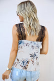Floral Lace Shoulder Tank Top