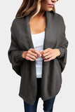 Gray Chunky Knit Open Front Dolman Cardigan