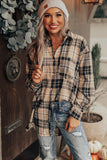 Plaid Pocket Buttoned Long Sleeve Shirt