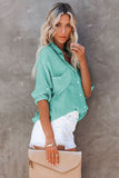 Loose Long Sleeve Buttoned Shirt with Pocket