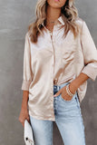 Satin Button Shirt with Pocket
