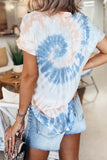 High Waisted Distressed Pockets Washed Denim Shorts