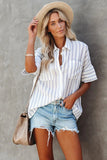 Pocketed Striped Shirt