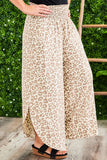 Plus Size Leopard Wide Leg Pants
