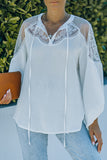White Formal Invitation Lace Blouse