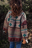 Vintage Aztec Print Lapel Pocket Button Up Jacket