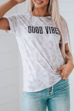 GOOD VIBES Leopard Print Tee