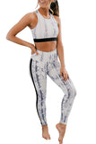Snaking Around Snake Print Athletic Crop Vest Leggings Set