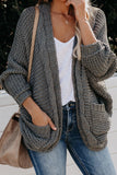 Chunky Knit Solid Cardigan with Pocket