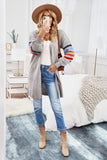 Striped Balloon Sleeve Cardigan