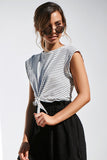 Striped Crop Top with Tie up