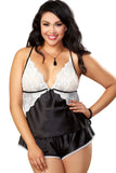 Plus Szie Satin Camisole Set