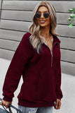 Quilted Patch Half Zipper Sweatshirt