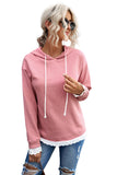 Plain Hoodie with Lace Trims