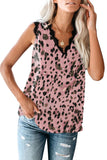 V Neck Lace Trim Floral Tank