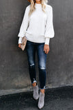 Housewarming Cable Knit Balloon Sleeve Sweater