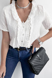 Striped Ruffled Short Sleeve Shirt