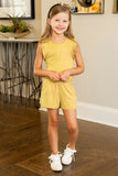 Salmon Ruffled Sleeveless Kids' Romper