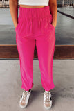 Rose Smocked Waist Casual Jogger Pants