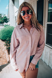 Oversized Bleach Stained Shirt with Chest Pockets
