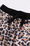 Brown Leopard Cotton Pocketed Joggers