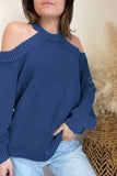 Cool Breeze Cotton Cold Shoulder Sweater