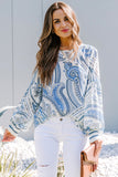 Printed Lantern Sleeve Top