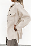 Lapel Button-Down Coat with Chest Pockets