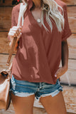 Rusty Crepe Drape Blouse