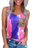Tie Dye Leopard Pocket Splicing Tank