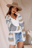 Colorblock Open Front Cardigan