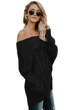 Wine Off The Shoulder Winter Sweater
