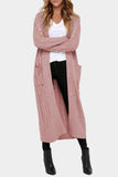 Cable Knit Open Front Long Cardigan
