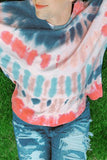 Multicolor Tie-dye Side Slits Pullover Sweatshirt