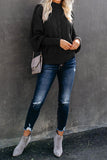 Housewarming Cable Knit Balloon Sleeve Sweater