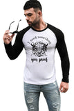 Men's Letter Car Print Color Block Long Sleeve Top