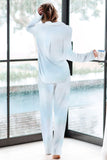 Multicolor Tie-dye Long Sleeve Shirt with Pants Lounge Set