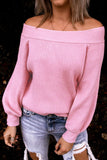 Off The Shoulder Ribbed Knitted Sweater
