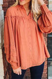 Frill Trim Creasy Puff Sleeve Shirt