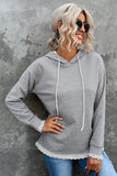 Plain Hoodie with Lace Trims
