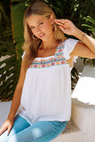 Embroidered Babydoll Top