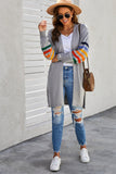 Striped Balloon Sleeve Cardigan
