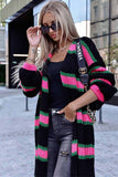 Drop Shoulder Color Block Knitted Duster Cardigan