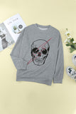 Halloween Skull Graphic Sweatshirt