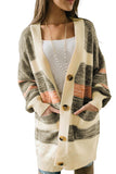 Thick Buttoned Open Front Cardigan with Pocket